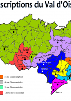 La carte des circonscriptions du 95