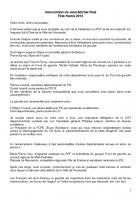 Intervention de Jean-Michel RUIZ lors de l'inauguration de l'espace Val d'Oise