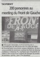 200 personnes au meeting du Front de Gauche, la Gazette du 12/12/12