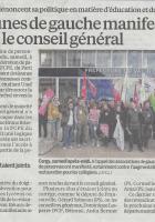 Les jeunes de gauche manifestent contre le Conseil Général, le Parisien 95 du 03/12/12