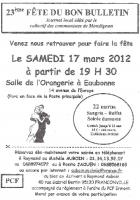 23ème fête du bon bulletin à Eaubonne le samedi 17 mars 