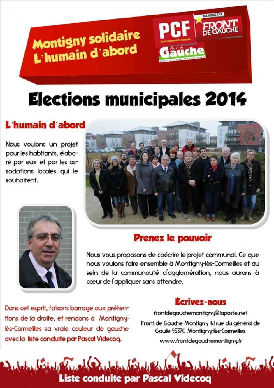 Montigny : premier tract de campagne