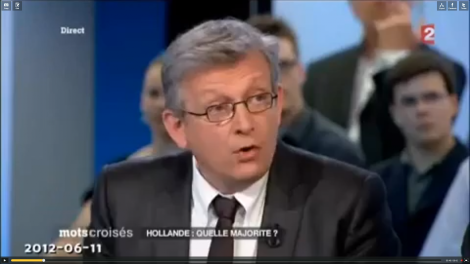Pierre Laurent invité de Mots-croisés sur France 2 le 11 juin 2012