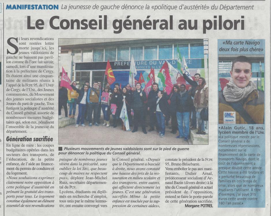Le Conseil Général au pilori, La Gazette 05/12/12