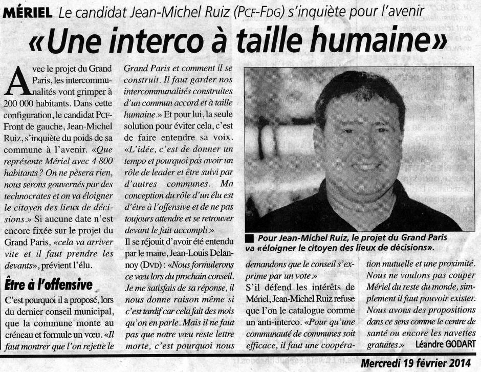 La Gazette du 19 Février, Jean-Michel Ruiz se positionne sur les dégâts du Grand Paris