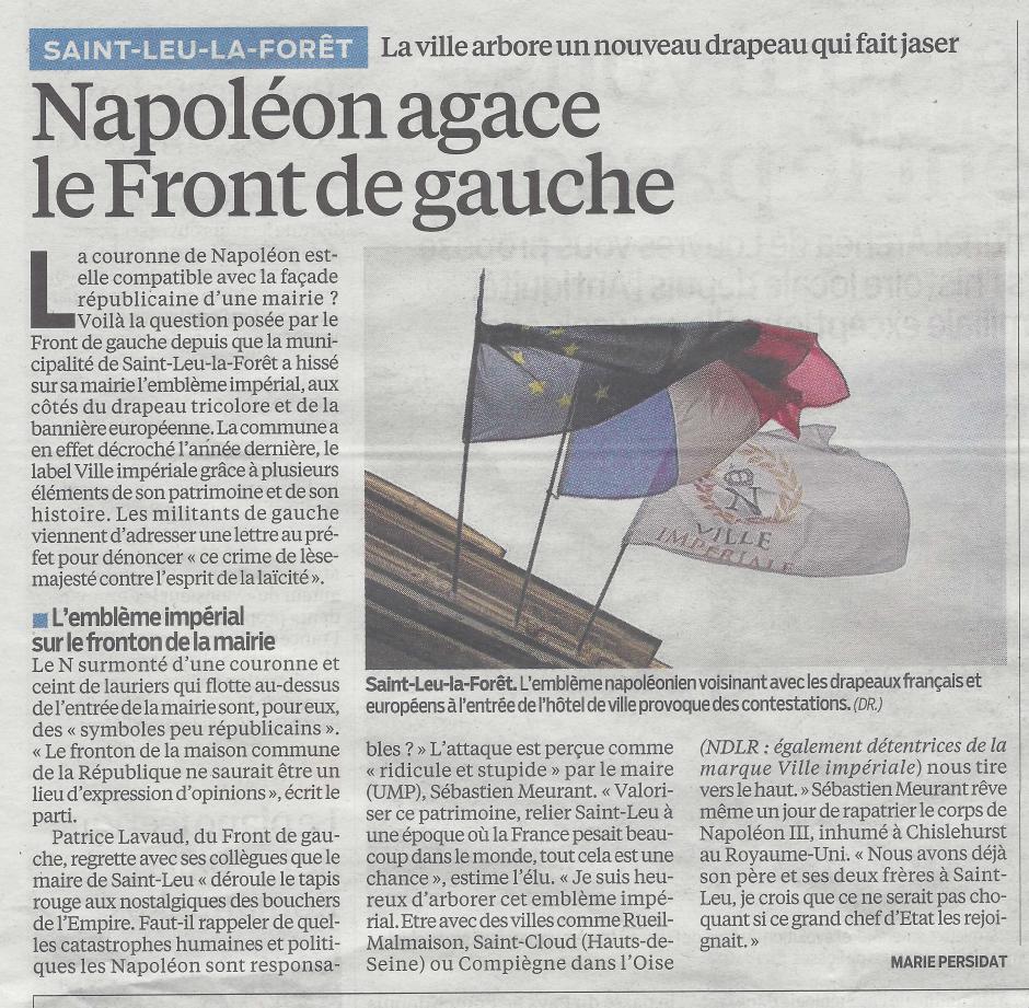 Napoléon agace le Front de Gauche, le Parisien 95 du 07/02/2013